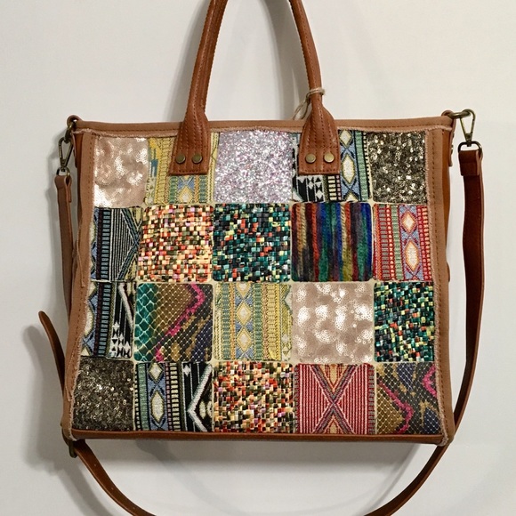 Antik Kraft Handbags - Patchwork Tote Multicolor Bag NWT